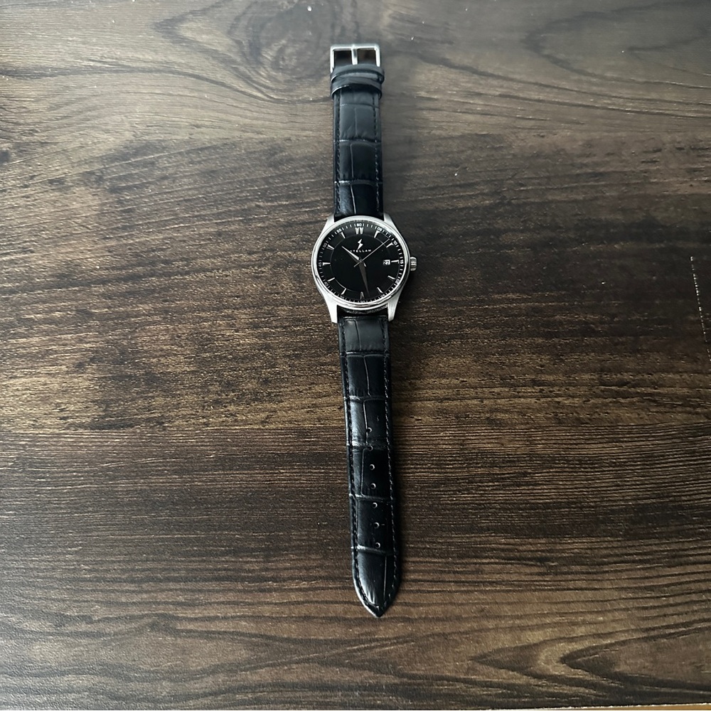 Classic Black Leather Men's Watch